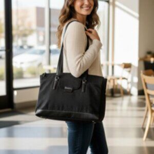 Vera Bradley Commuter Tote Black Laptop Compartment Shoulder‎ Bag